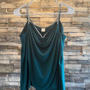 J.Renee Teal Draped Camisole with Silver Straps